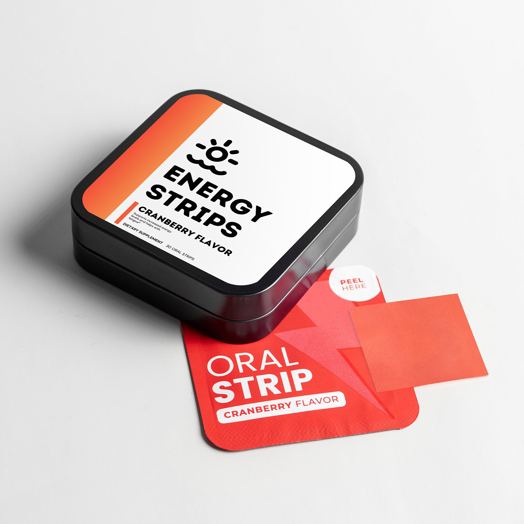 Cranberry Energy Oral Strips for Sustained Focus and Endurance