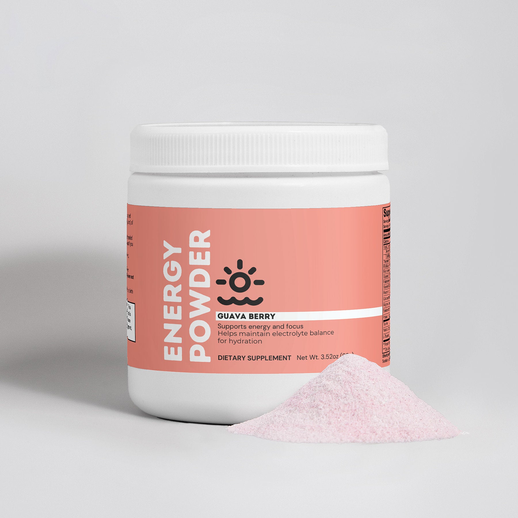 Guava Berry Energy Boost Powder - Sugar-Free Focus Supplement