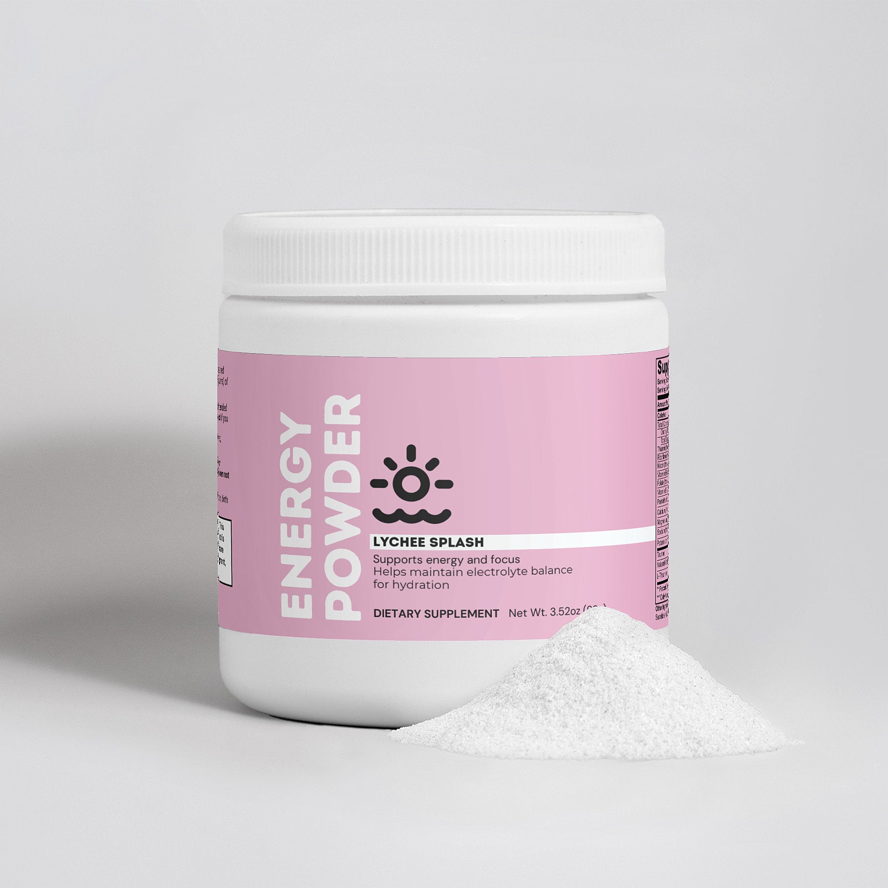 Lychee Splash Sugar-Free Energy Powder for Focus and Endurance