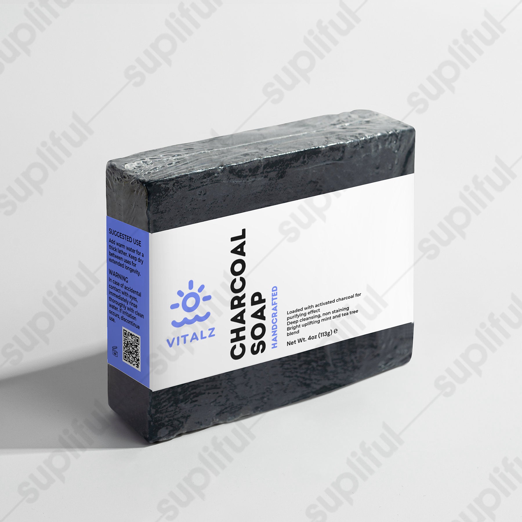Activated Charcoal Cleansing Soap with Peppermint and Tea Tree Oil