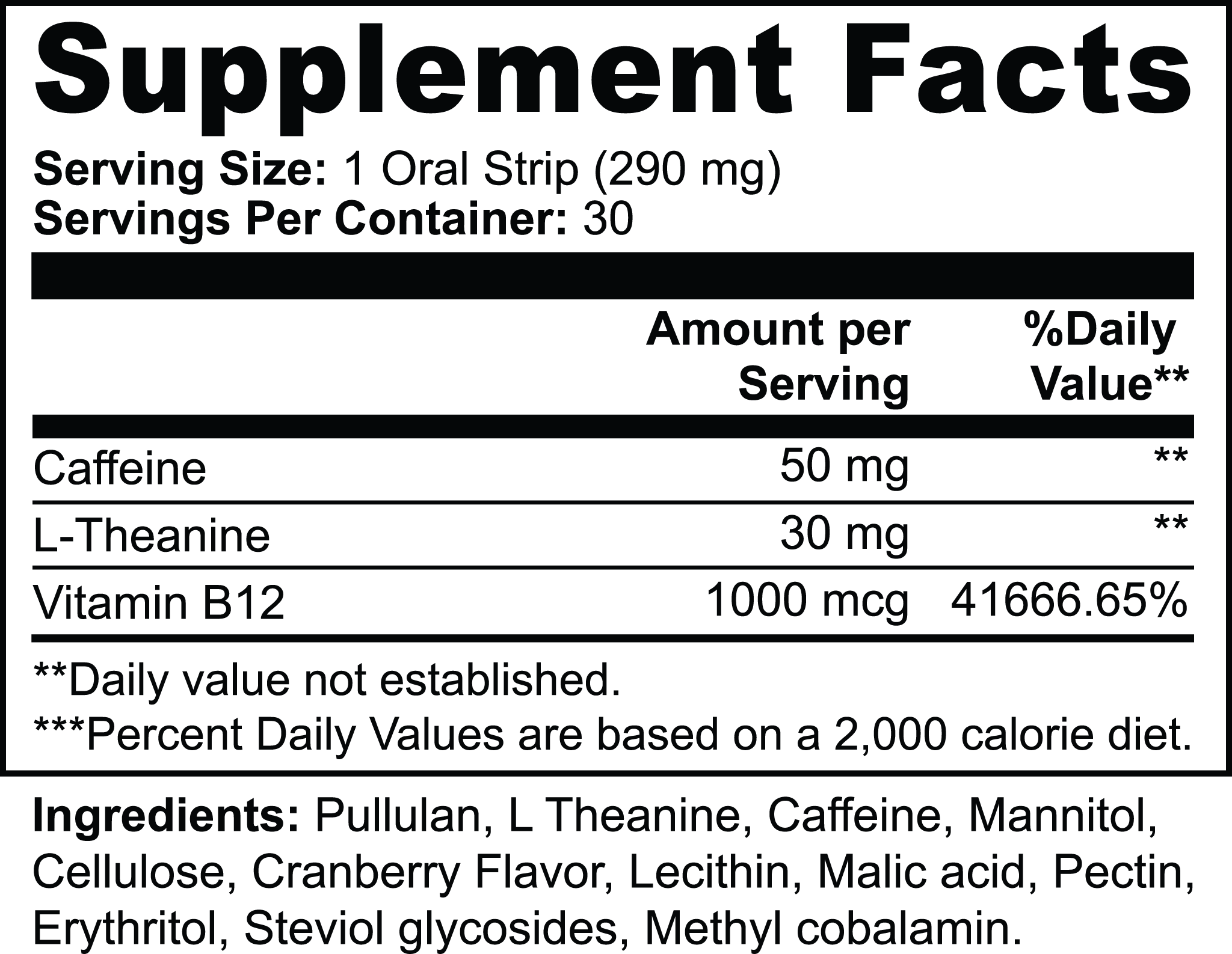 Cranberry Energy Oral Strips for Sustained Focus and Endurance