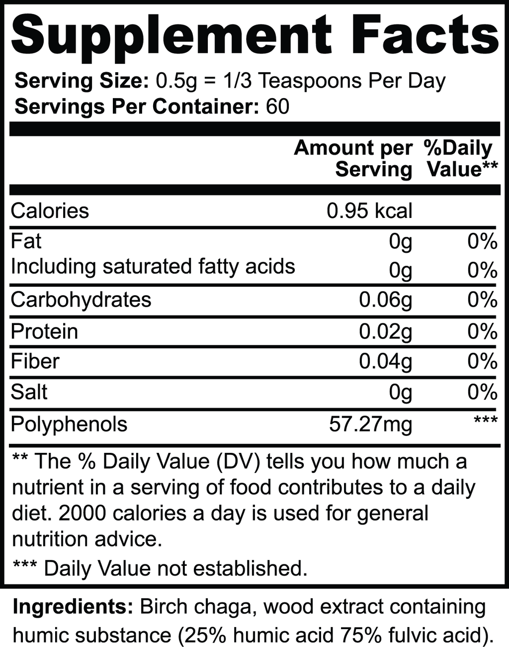 Chaga Mushroom Gut Health Supplement Powder