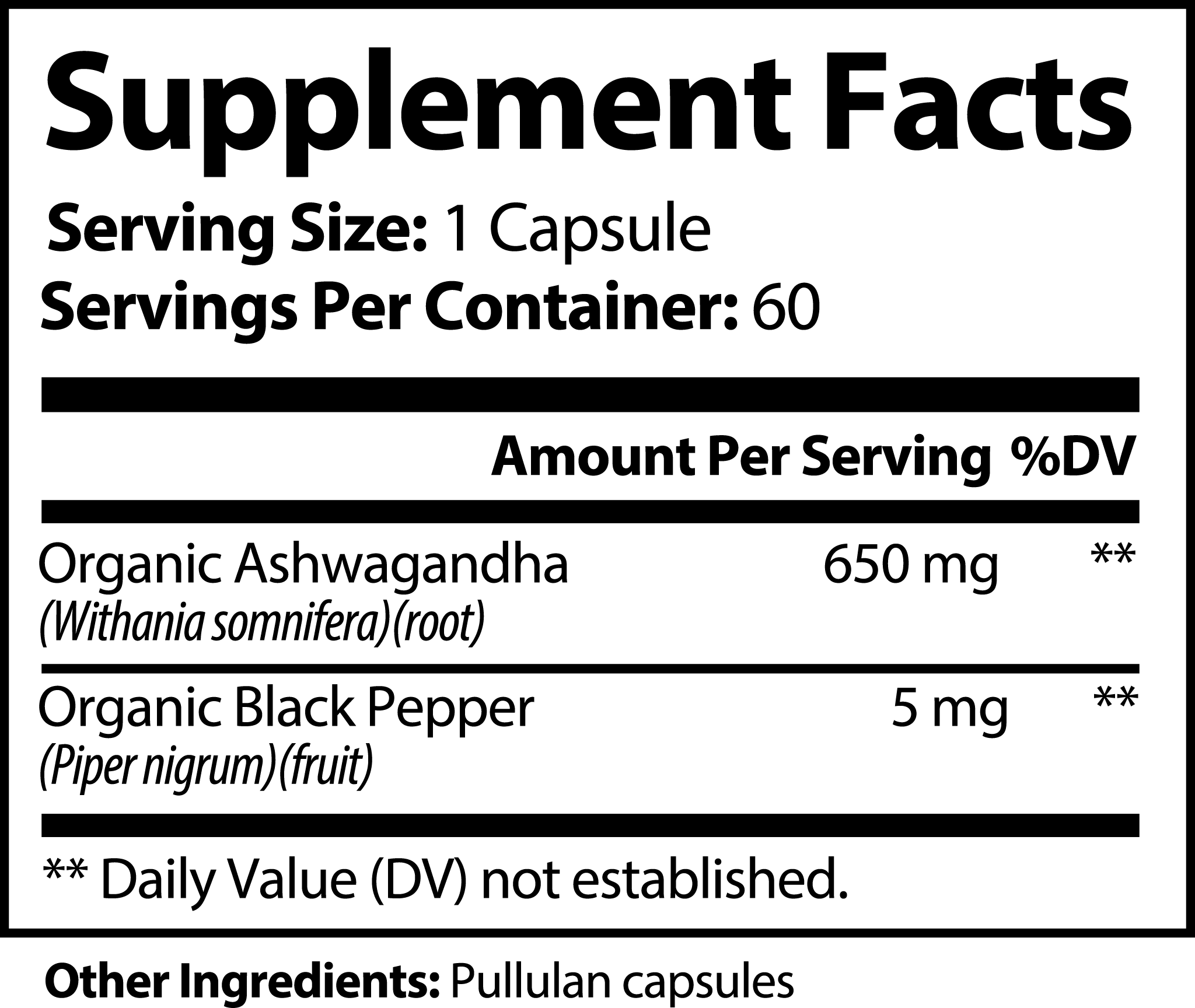 Organic Ashwagandha Stress Relief Supplement