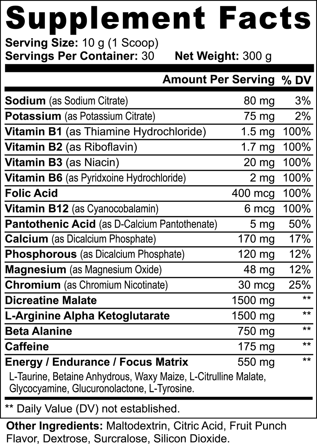Ultimate Energy Boost Pre-Workout Powder - Fruit Punch Flavor