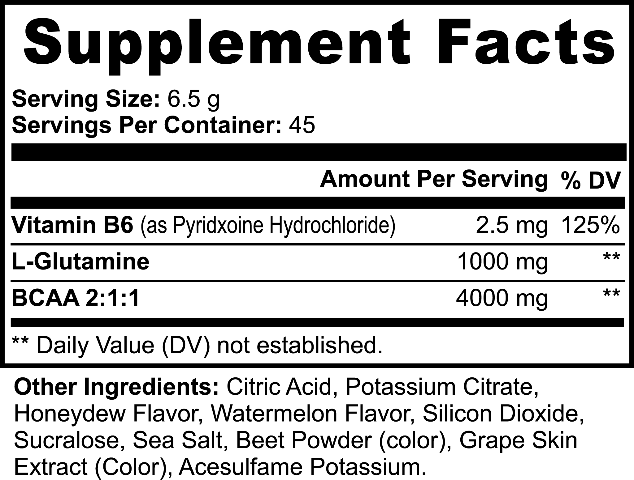 Post-Workout BCAA Amino Acid Powder - Honeydew & Watermelon Flavor